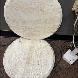 Round Beige Marble Table Tops